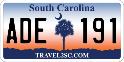 SC license plate ADE191