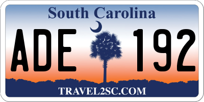 SC license plate ADE192