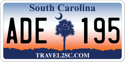 SC license plate ADE195