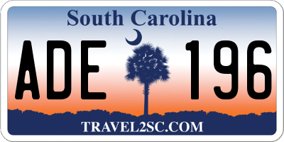 SC license plate ADE196