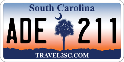 SC license plate ADE211