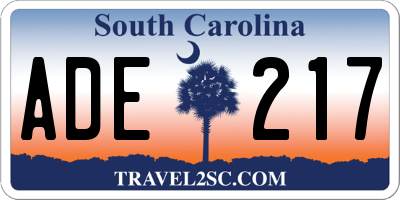 SC license plate ADE217