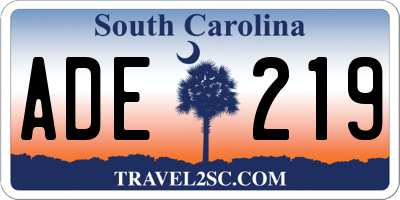 SC license plate ADE219