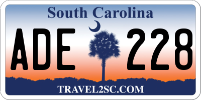 SC license plate ADE228
