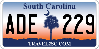 SC license plate ADE229