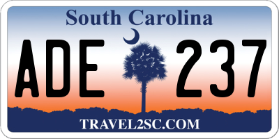 SC license plate ADE237