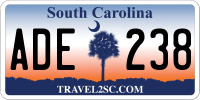SC license plate ADE238