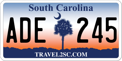 SC license plate ADE245