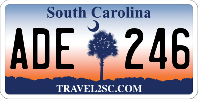 SC license plate ADE246
