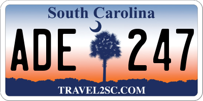 SC license plate ADE247