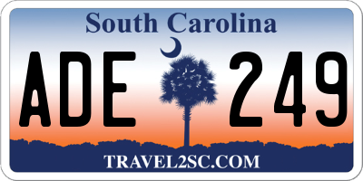 SC license plate ADE249