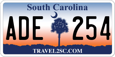 SC license plate ADE254