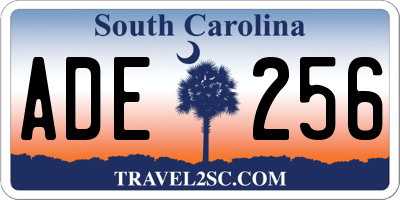SC license plate ADE256