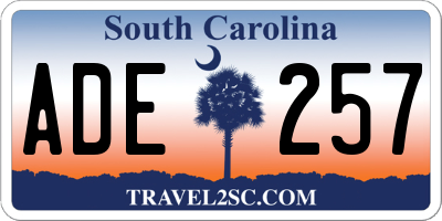 SC license plate ADE257
