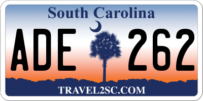 SC license plate ADE262