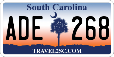 SC license plate ADE268