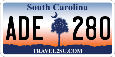 SC license plate ADE280