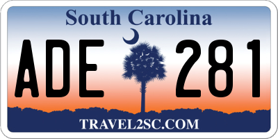 SC license plate ADE281