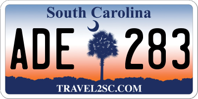 SC license plate ADE283