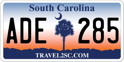 SC license plate ADE285
