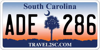 SC license plate ADE286