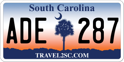 SC license plate ADE287