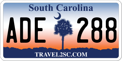 SC license plate ADE288