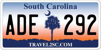SC license plate ADE292