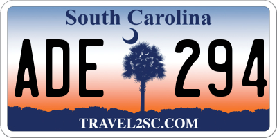 SC license plate ADE294
