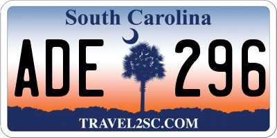 SC license plate ADE296