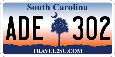 SC license plate ADE302
