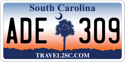 SC license plate ADE309