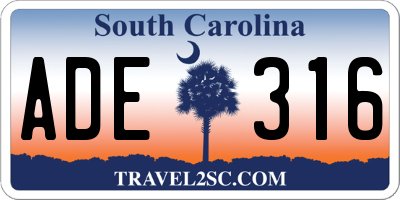 SC license plate ADE316
