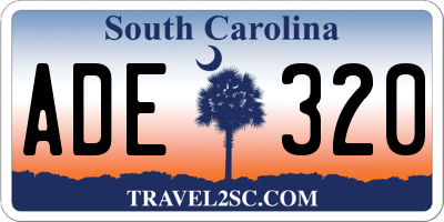 SC license plate ADE320