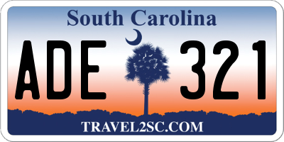 SC license plate ADE321