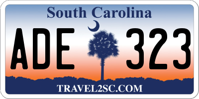 SC license plate ADE323