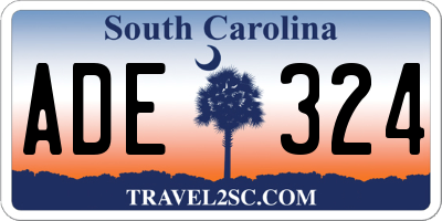 SC license plate ADE324