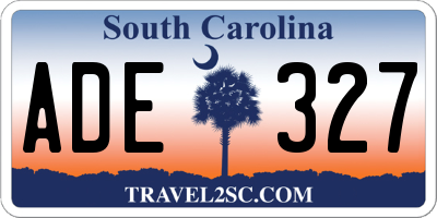 SC license plate ADE327