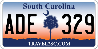 SC license plate ADE329
