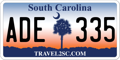 SC license plate ADE335
