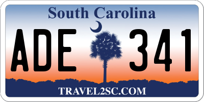 SC license plate ADE341