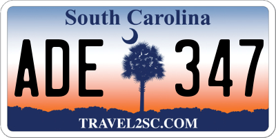 SC license plate ADE347