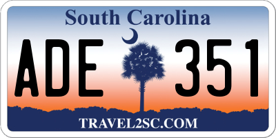 SC license plate ADE351