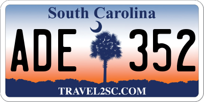 SC license plate ADE352