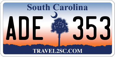 SC license plate ADE353