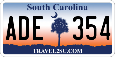 SC license plate ADE354