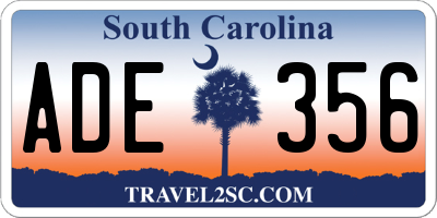 SC license plate ADE356