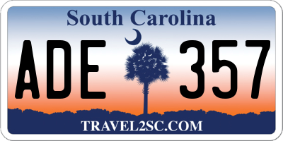 SC license plate ADE357