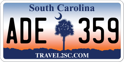 SC license plate ADE359