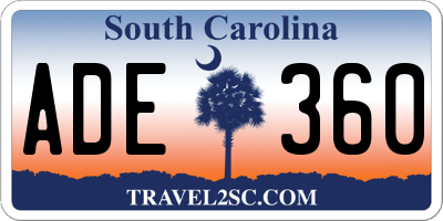 SC license plate ADE360